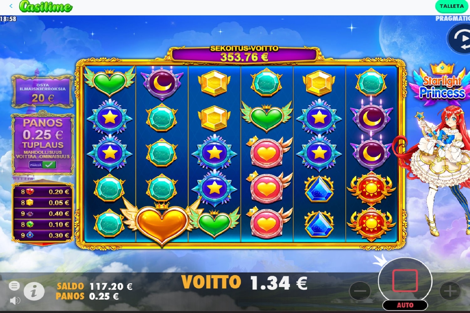 Starlight Princess Casino win picture by Minkkiz 355.1€ 1420.4x 27.3.2023 Casilime