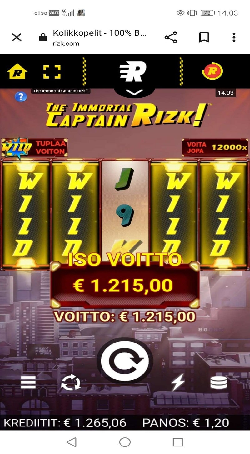 The Immortal Captain Rizk Casino win picture by Vloek 1215€ 1012.5x 13.4.2023 Rizk