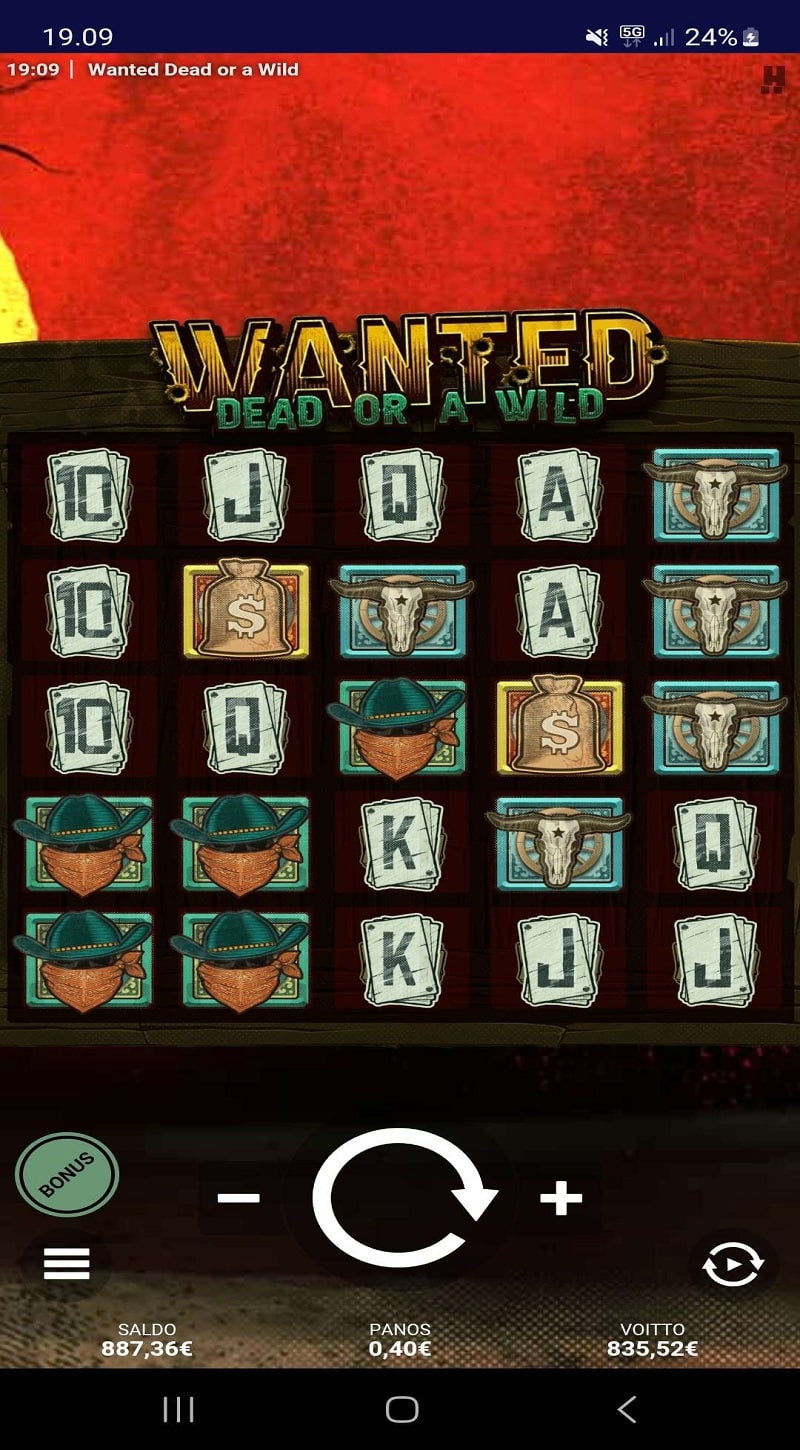 Wanted Dead Or a Wild Casino win picture by Kari Grandi 835.52€ 2088.8x 13.4.2023