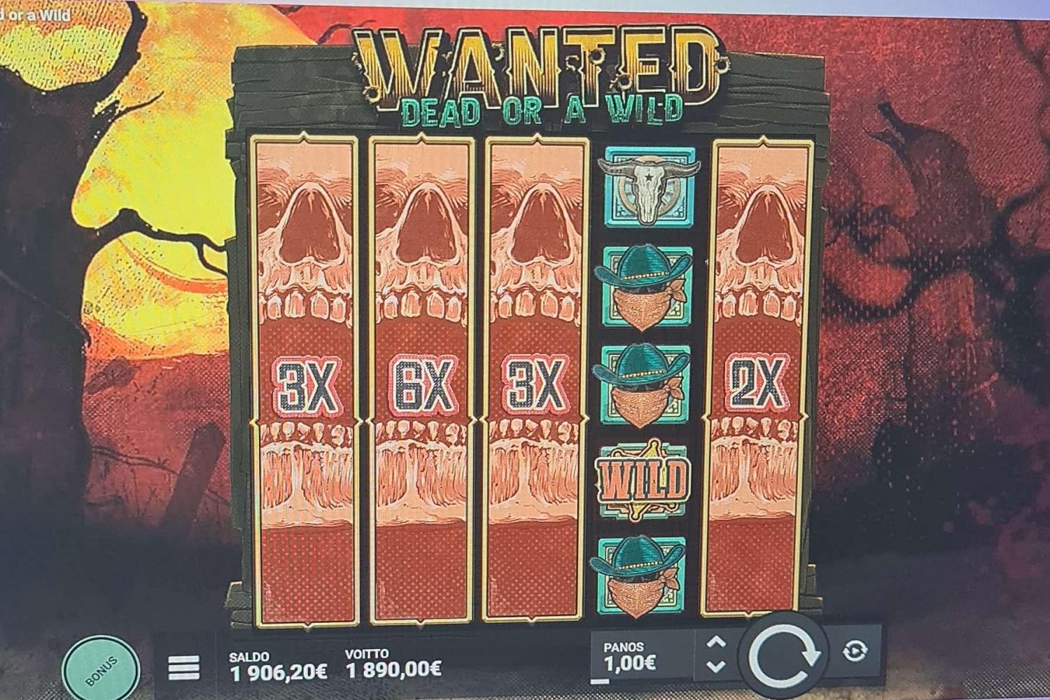 Wanted Dead Or a Wild Casino win picture by jounijuhani 1890€ 1890x 2.4.2023