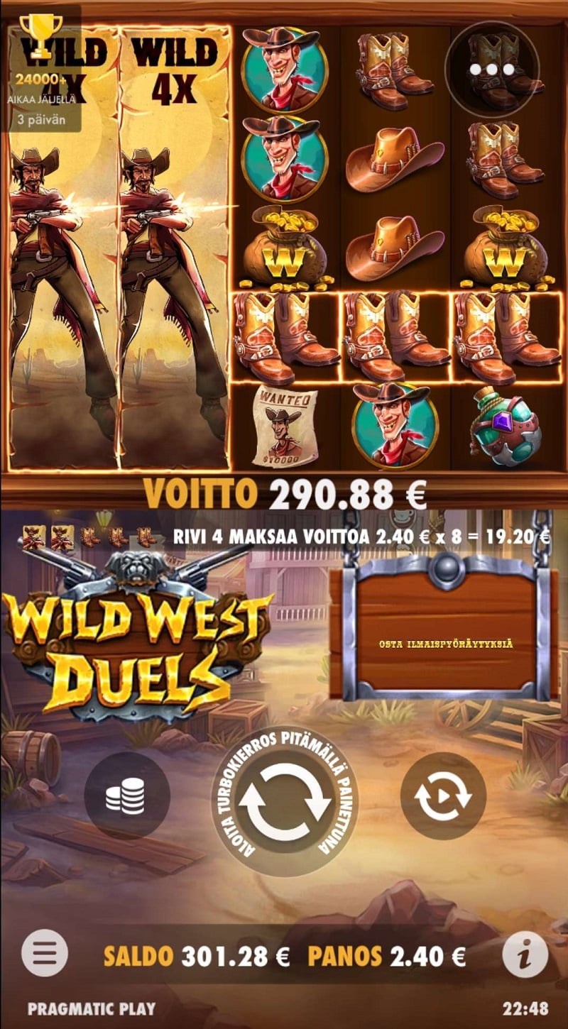 Wild West Duels Casino win picture by JUSSI524 290.88€ 121.2x 25.4.2023