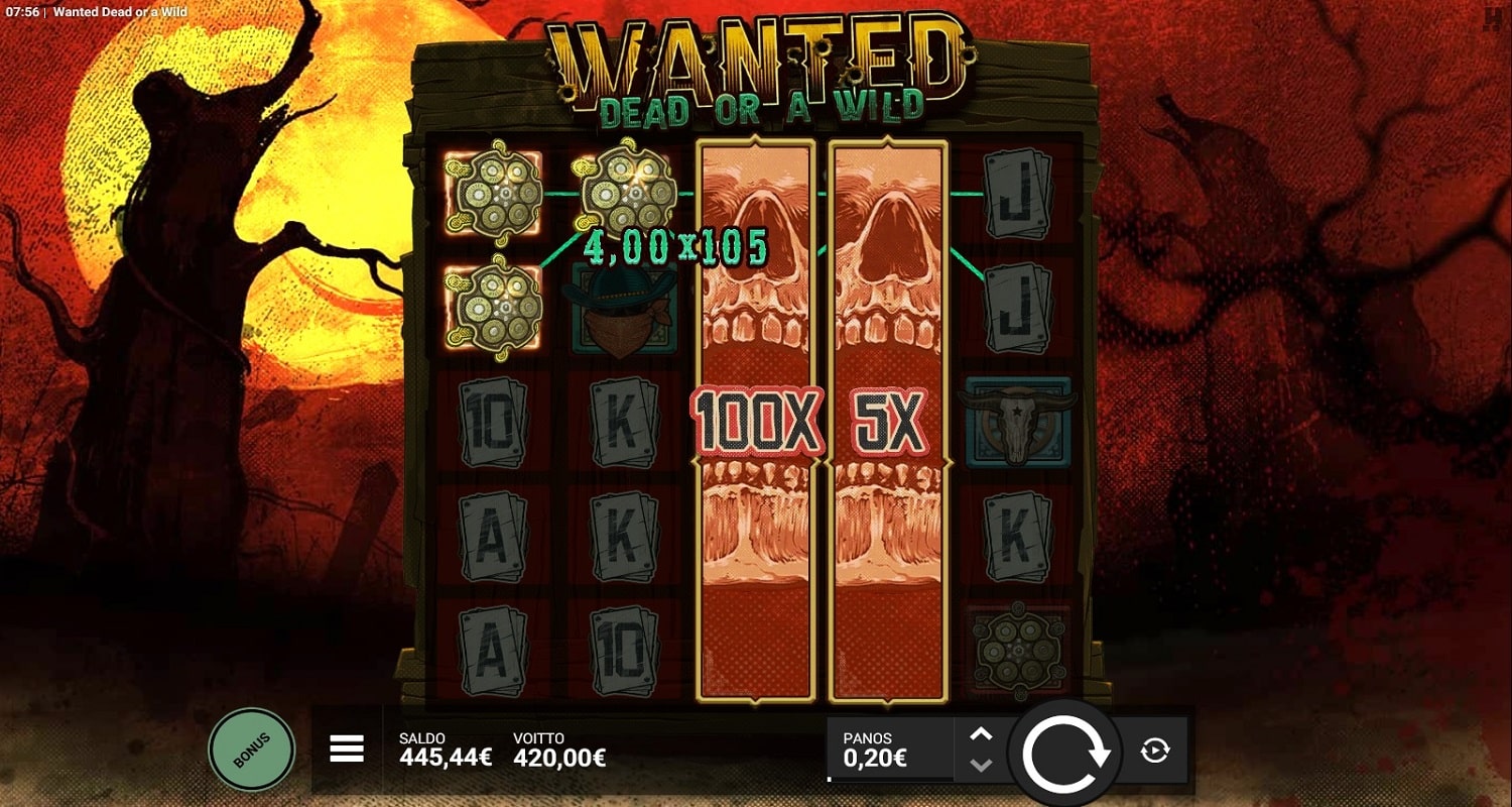 Wanted Dead Or a Wild Casino win picture by Wunder90 420€ 2100x 27.4.2023 Casinohuone