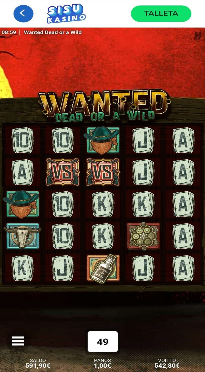 Wanted Dead Or a Wild Casino win picture by peetro84 542.8€ 542.8x 2.5.2023 Sisu Kasino