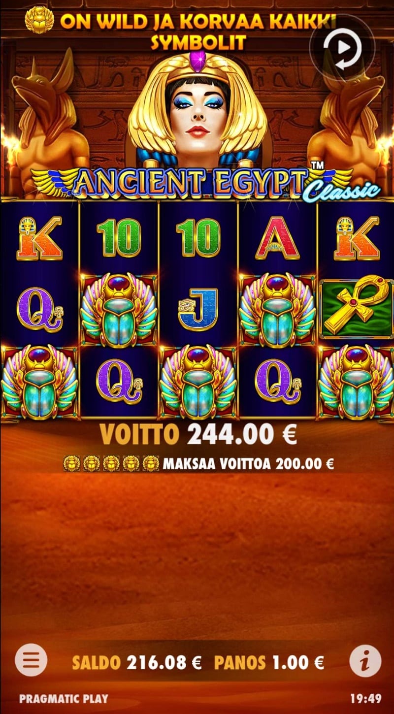 Ancient Egypt Classic Casino win picture by Dj Niemi 244€ 244x 11.6.2023