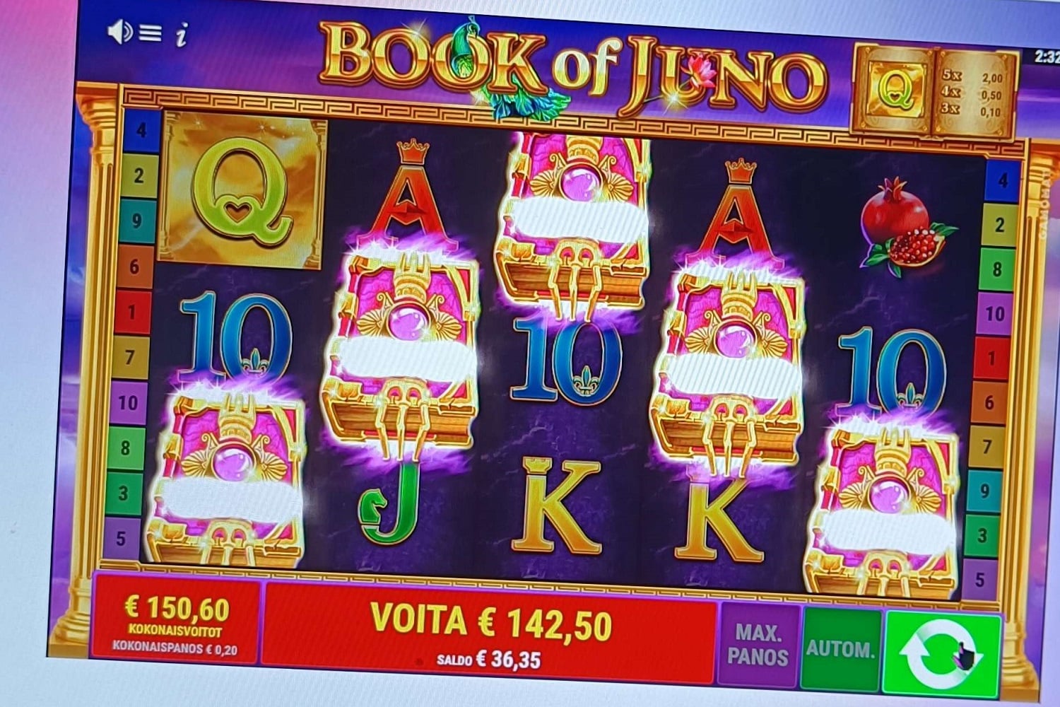 Book of Juno Casino win picture by LäskiKameli 150.6€ 753x 16.6.2023 Spinz