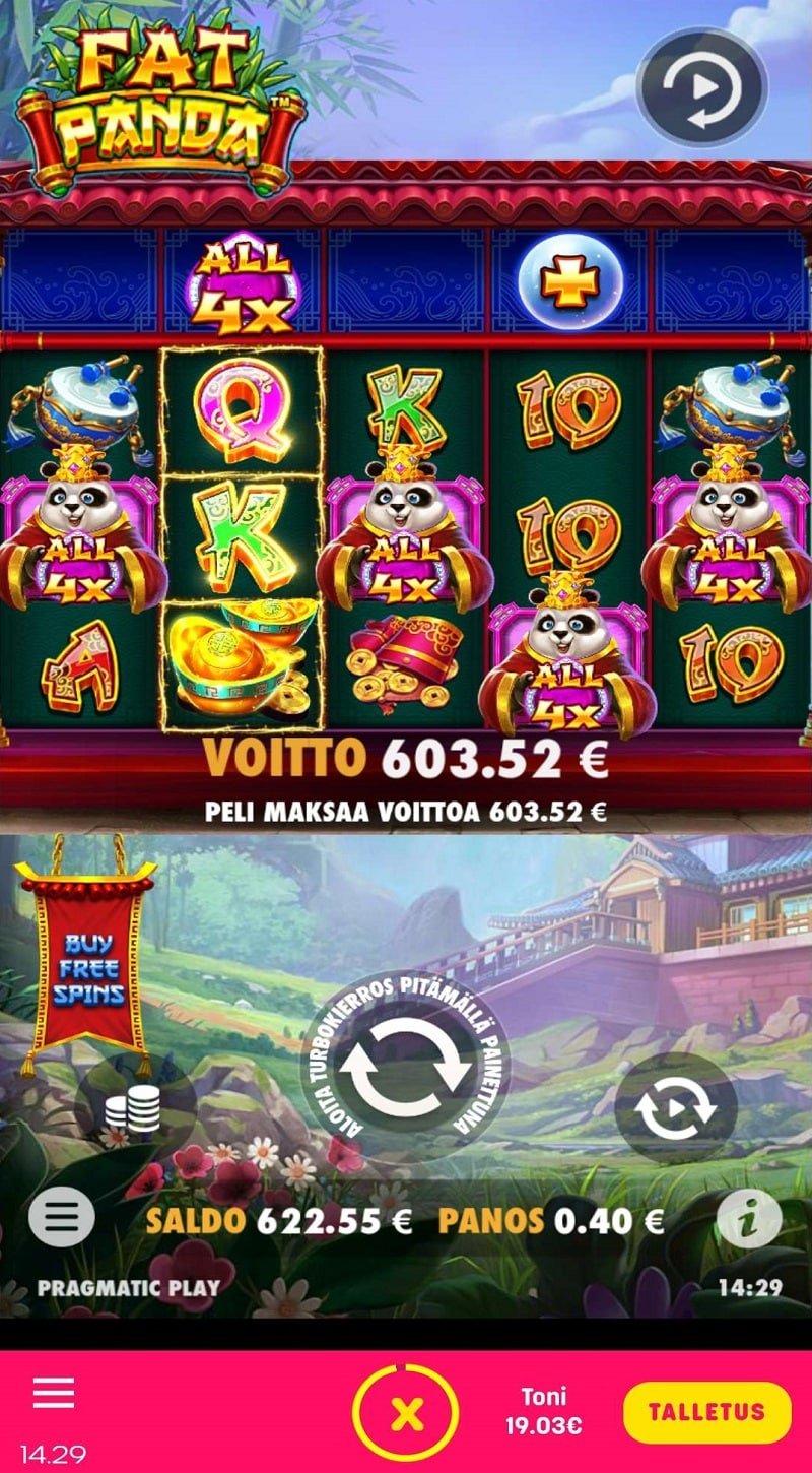 Fat Panda Casino win picture by tonizimo 603.52€ 1508.8x 15.6.2023 Caxino