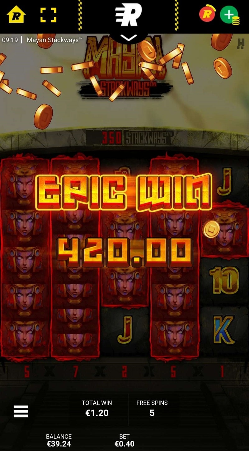 Mayan Stackways Casino win picture by Rektumi 421.2€ 1053x 31.5.2023 Rizk