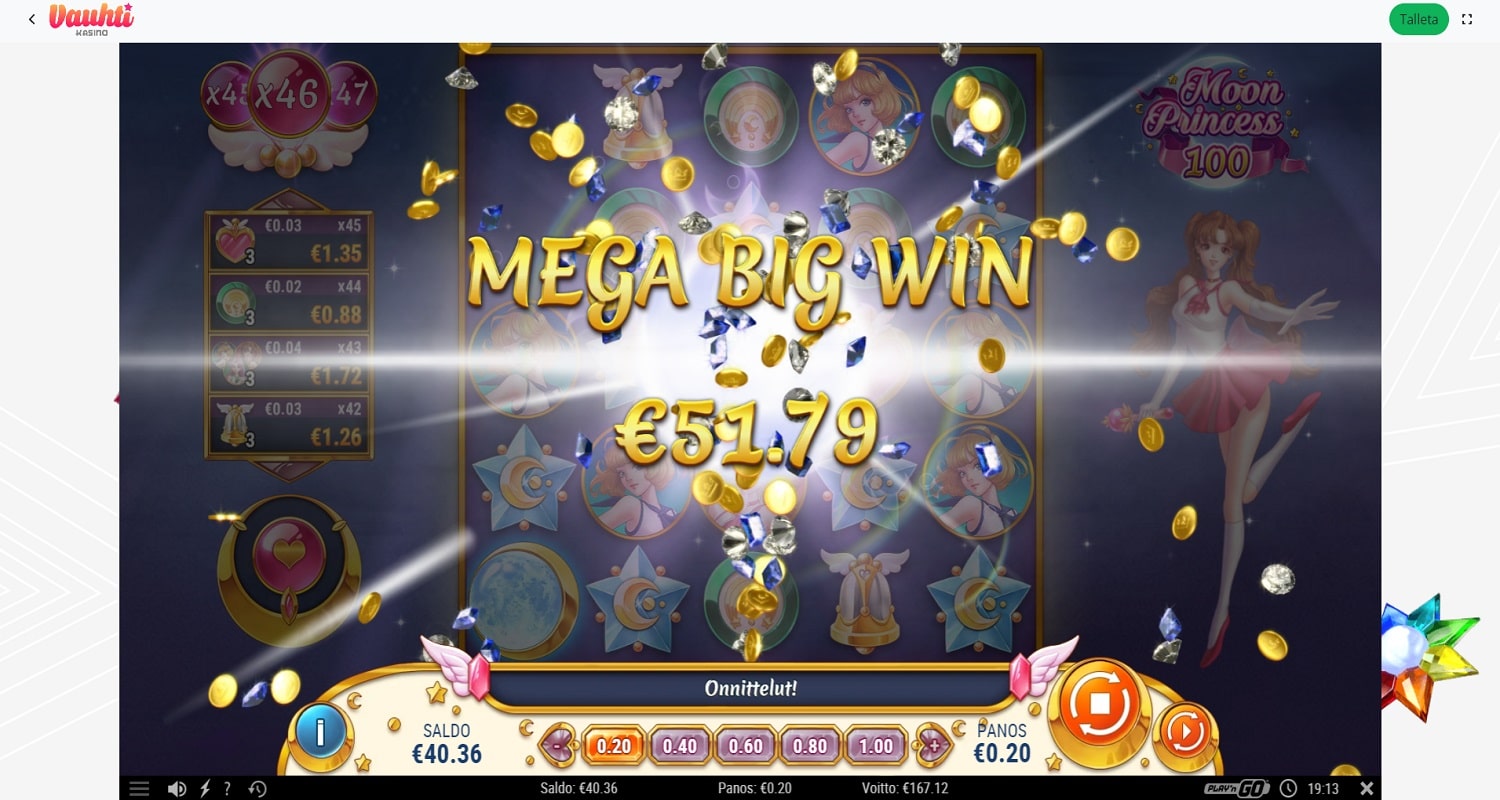 Moon Princess 100 Casino win picture by Jonkki 167.12€ 835.6x 14.6.2023 Vauhti Kasino