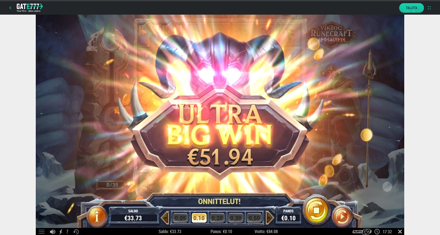 Viking Runecraft Apocalypse Casino win picture by Jonkki 51.94€ 519.4x 12.6.2023 Gate777