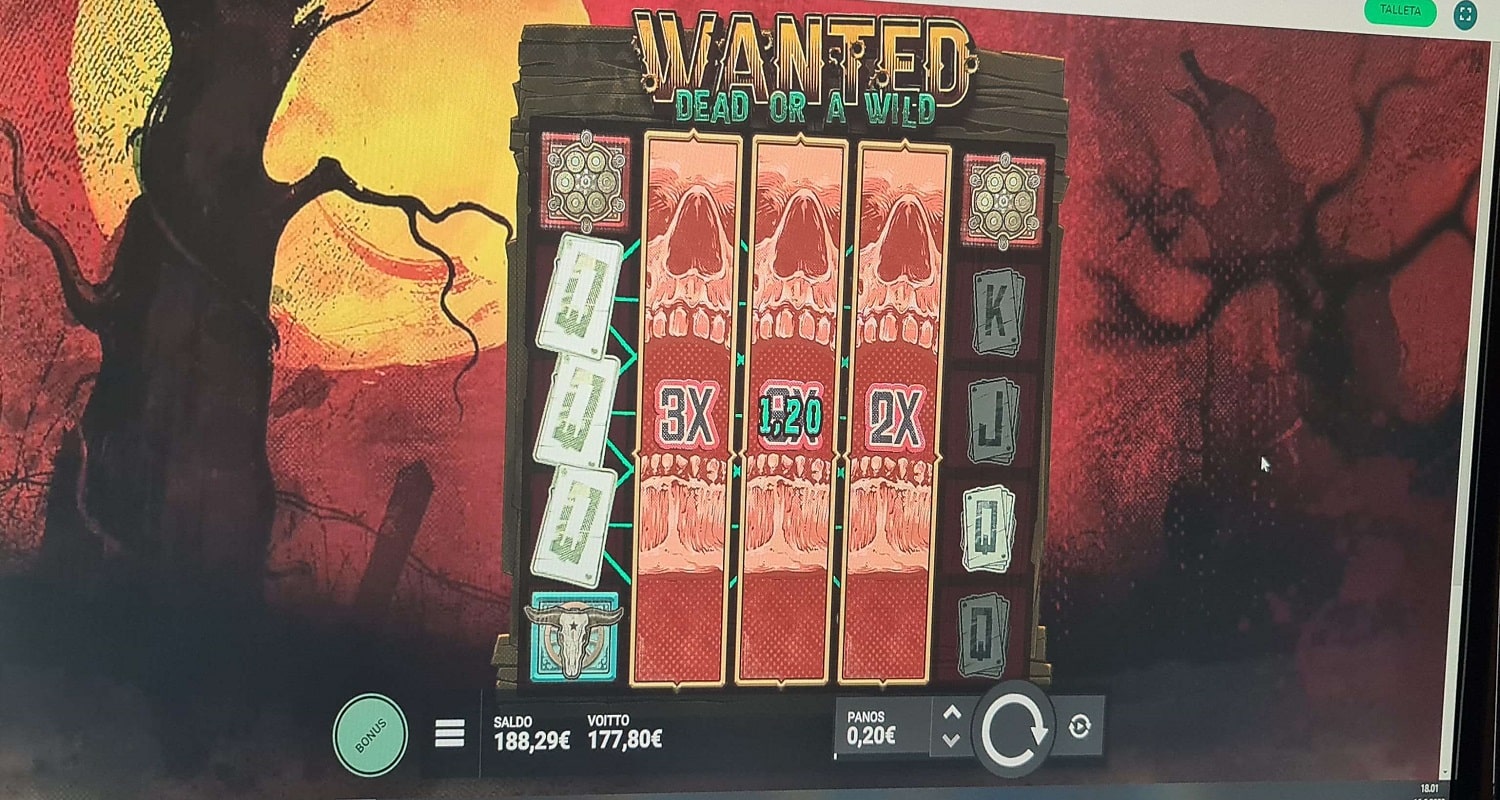 Wanted Dead Or a Wild Casino win picture by jounijuhani 177.8€ 889x 16.6.2023 Teho Kasino