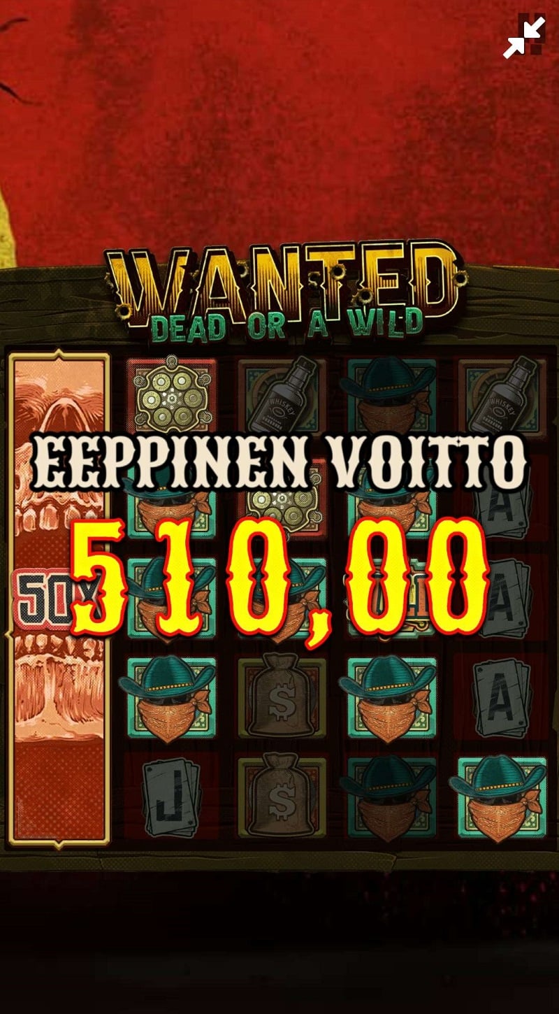 Wanted Dead Or a Wild Casino win picture by tiikerililja87 510€ 510x 19.6.2023