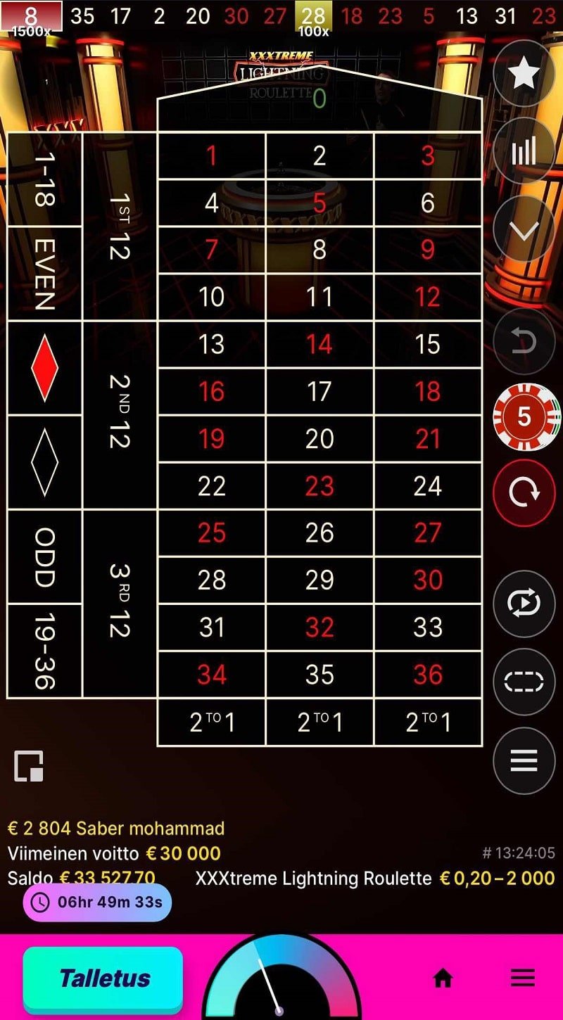 XXXtreme Lighting Roulette Casino win picture by Drilon10 30000€ 1500x 11.6.2023 Kanuuna