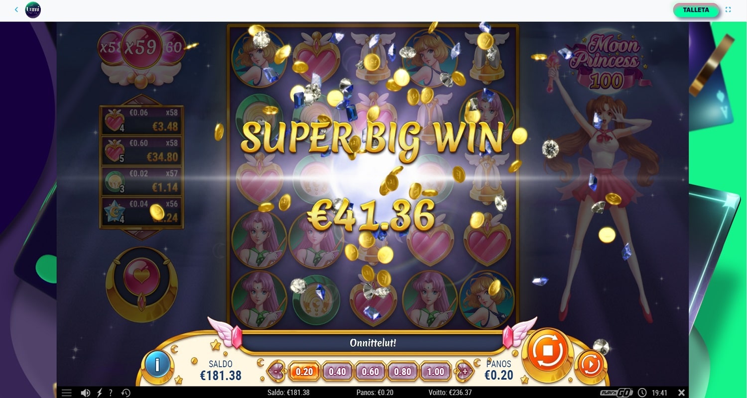 Moon Princess 100 Casino win picture by Jonkki 236.37€ 1181.85x 23.6.2023 Lumi Casino