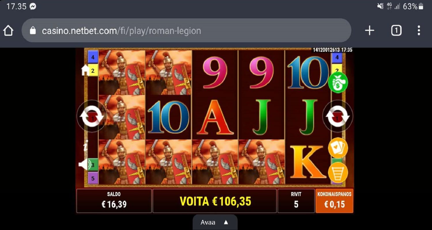 Roman Legion Casino win picture by Banhamm 106.35€ 709x 3.7.2023 NetBet