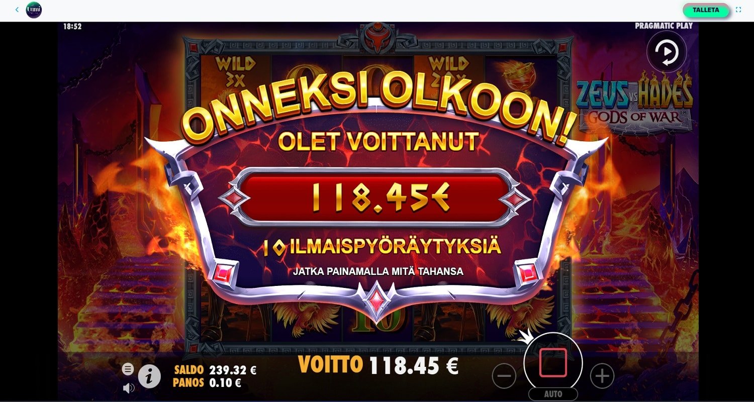 Zeus Vs Hades Casino win picture by Jonkki 118.45€ 1184.5x 23.6.2023 Lumi Casino