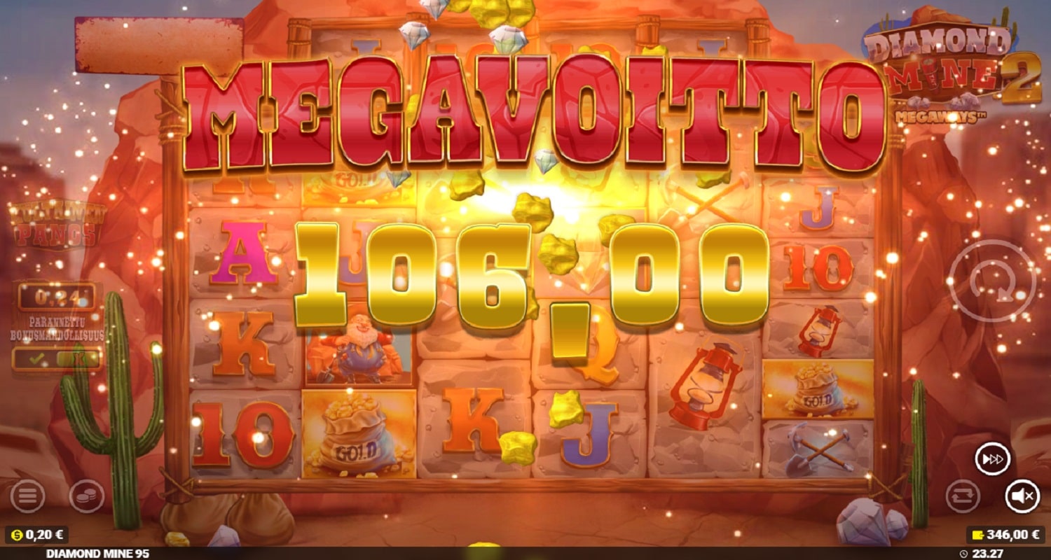 Diamond Mine Megaways 2 Casino win picture by TIR 106€ 530x 31.7.2023