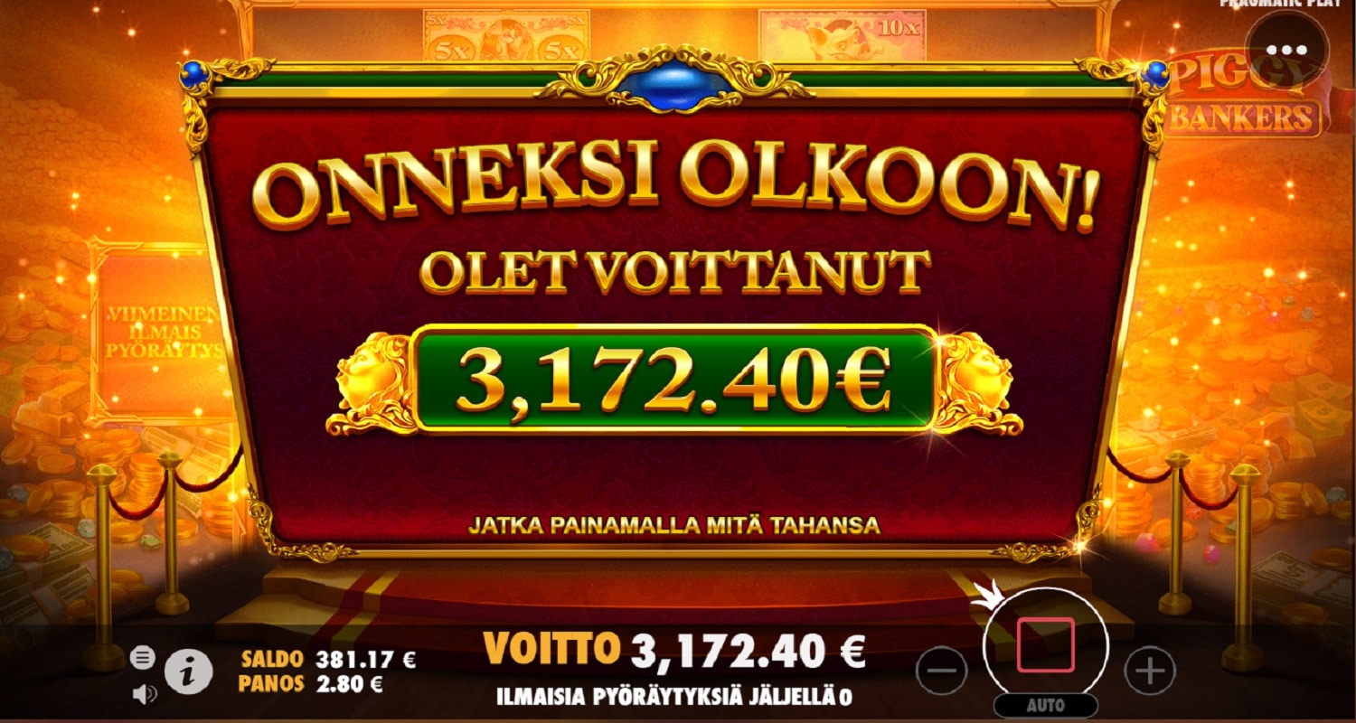 Piggy Bankers Casino win picture by wasara 3172.4€ 1133x 7.8.2023