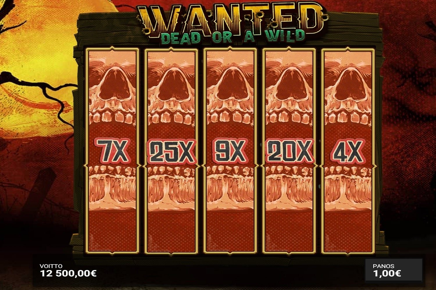 Wanted Dead Or a Wild Casino win picture by Rateksoni 12500€ 12500x 18.8.2023