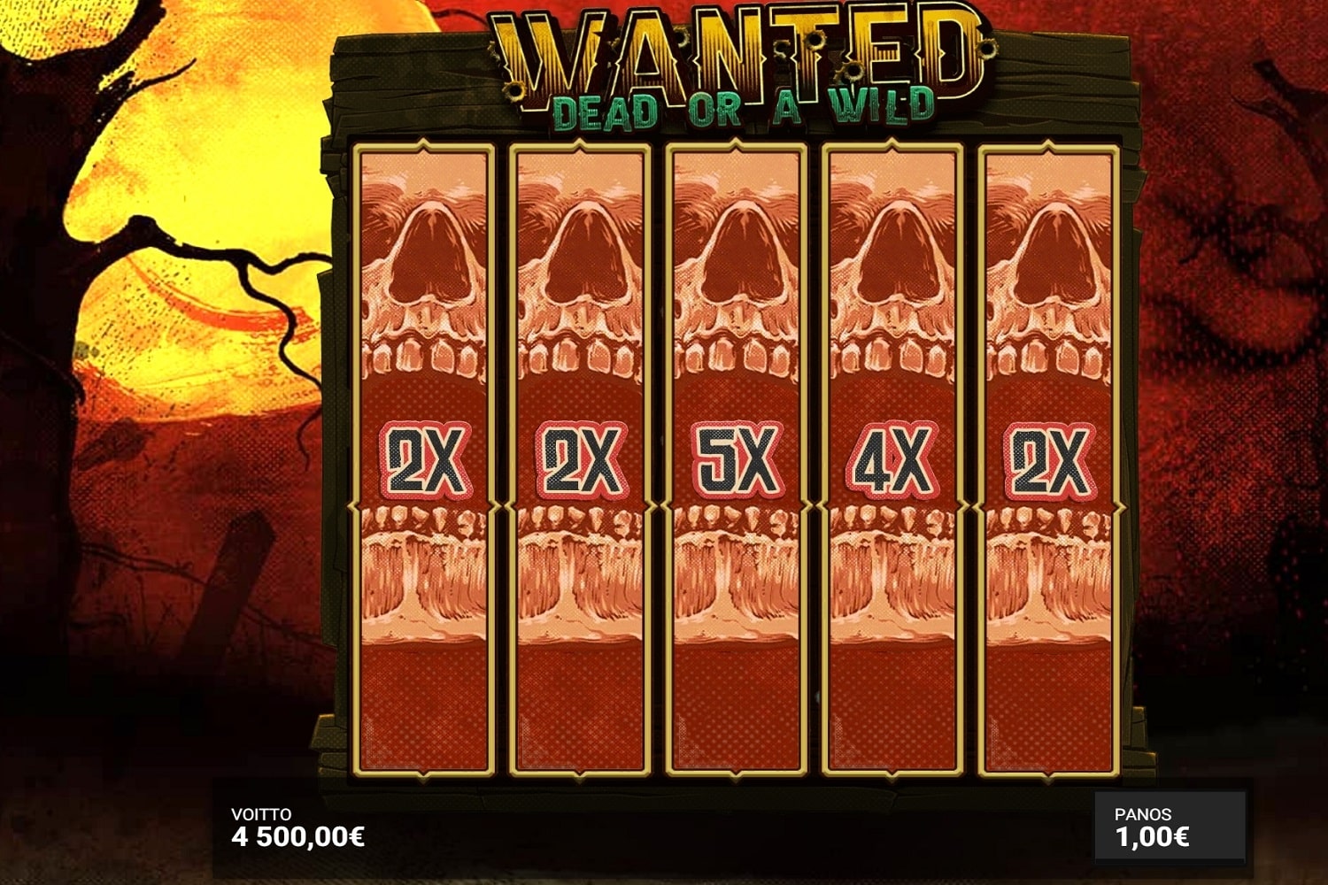Wanted Dead Or a Wild Casino win picture by Rateksoni 4500€ 4500x 18.8.2023