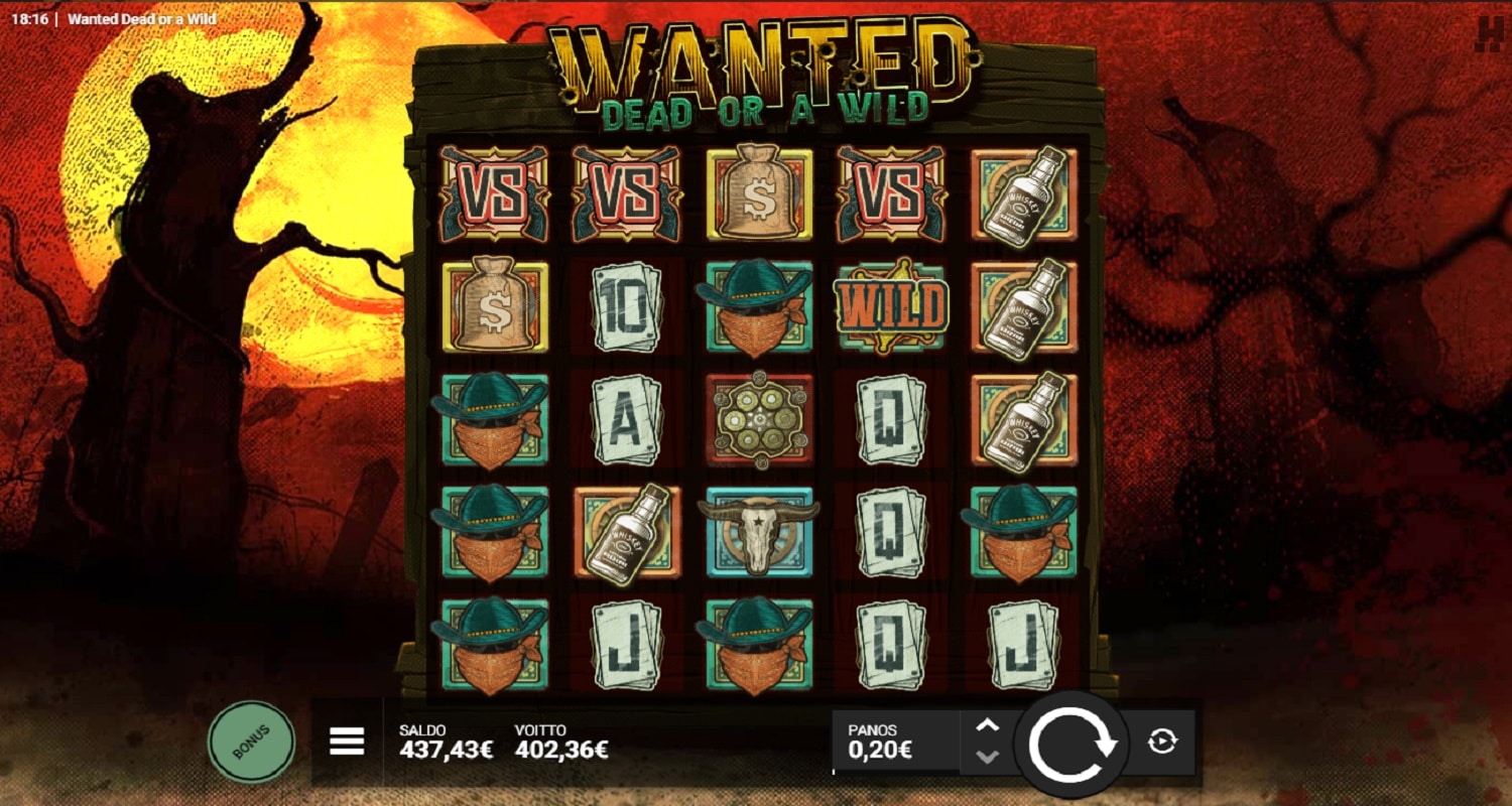 Wanted Dead Or a Wild Casino win picture by TIR 402.36€ 2011.8x 23.8.2023