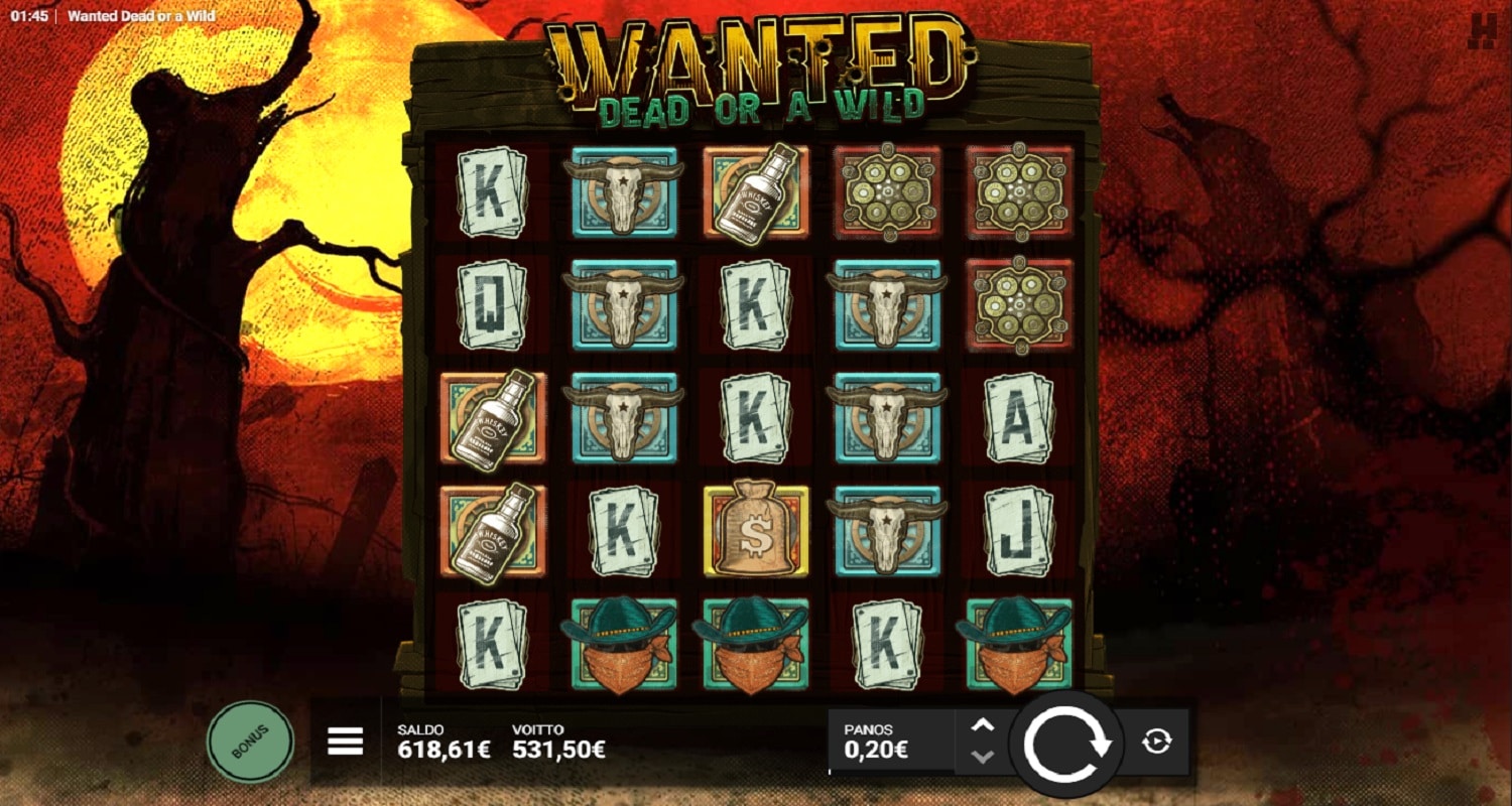 Wanted Dead Or a Wild Casino win picture by TIR 531.5€ 2657.5x 20.8.2023