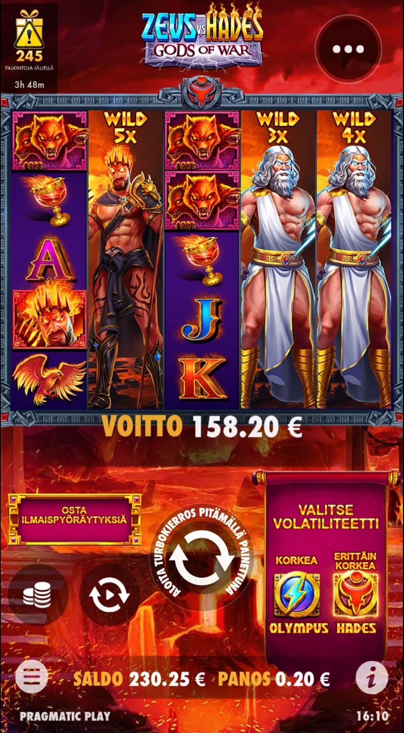 Zeus Vs Hades Casino win picture by Jantta 158.2€ 791x 25.8.2023 Lataamo