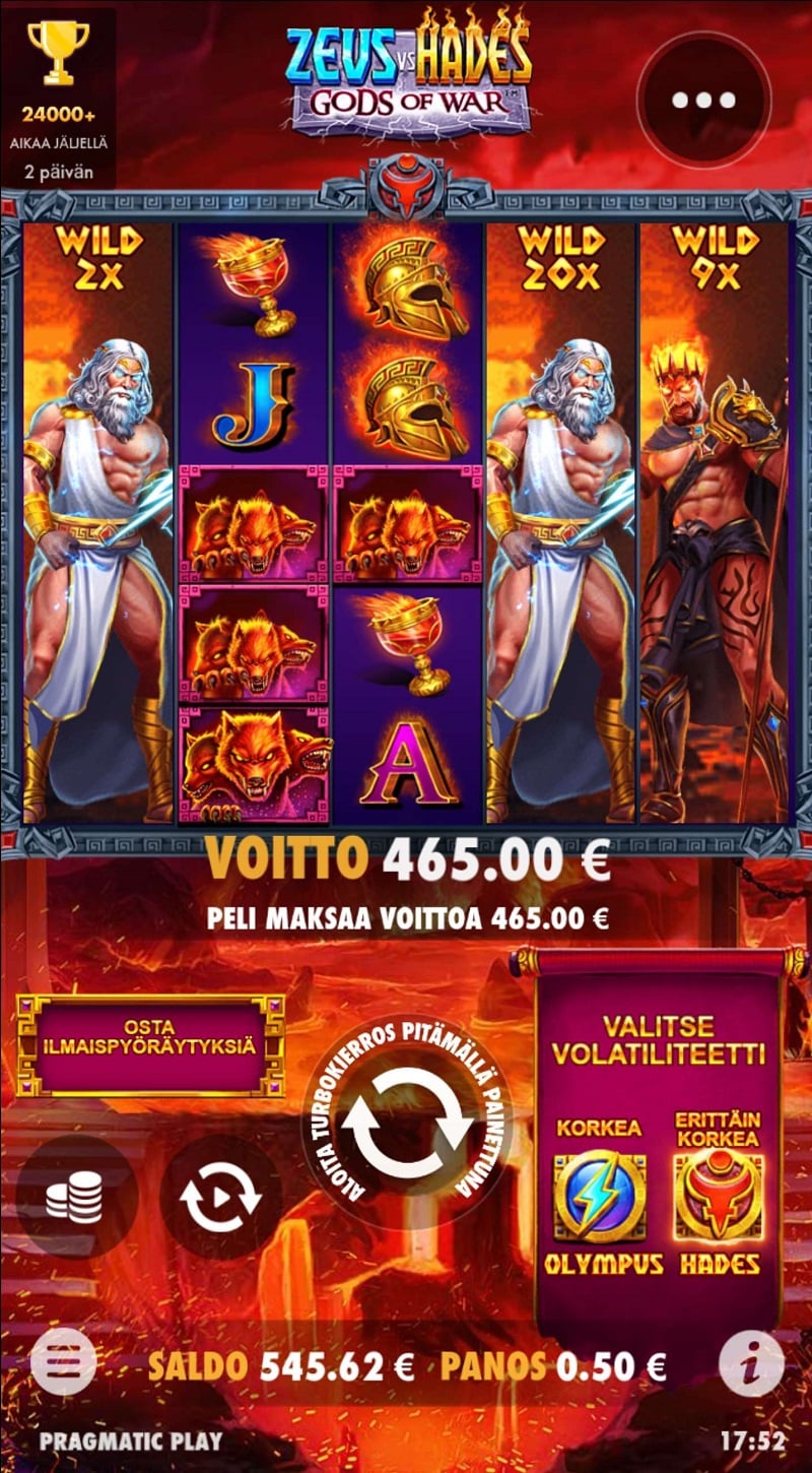 Zeus Vs Hades Gods of War Casino win picture by Jantta 465€ 930x 21.8.2023