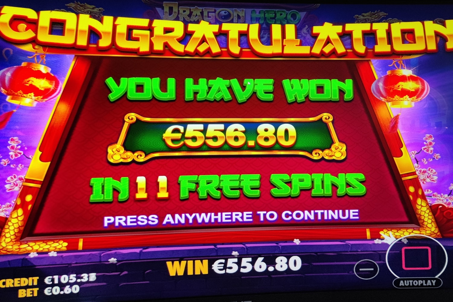 Dragon Hero Casino win picture by Nudex 556.8€ 928x 30.8.2023