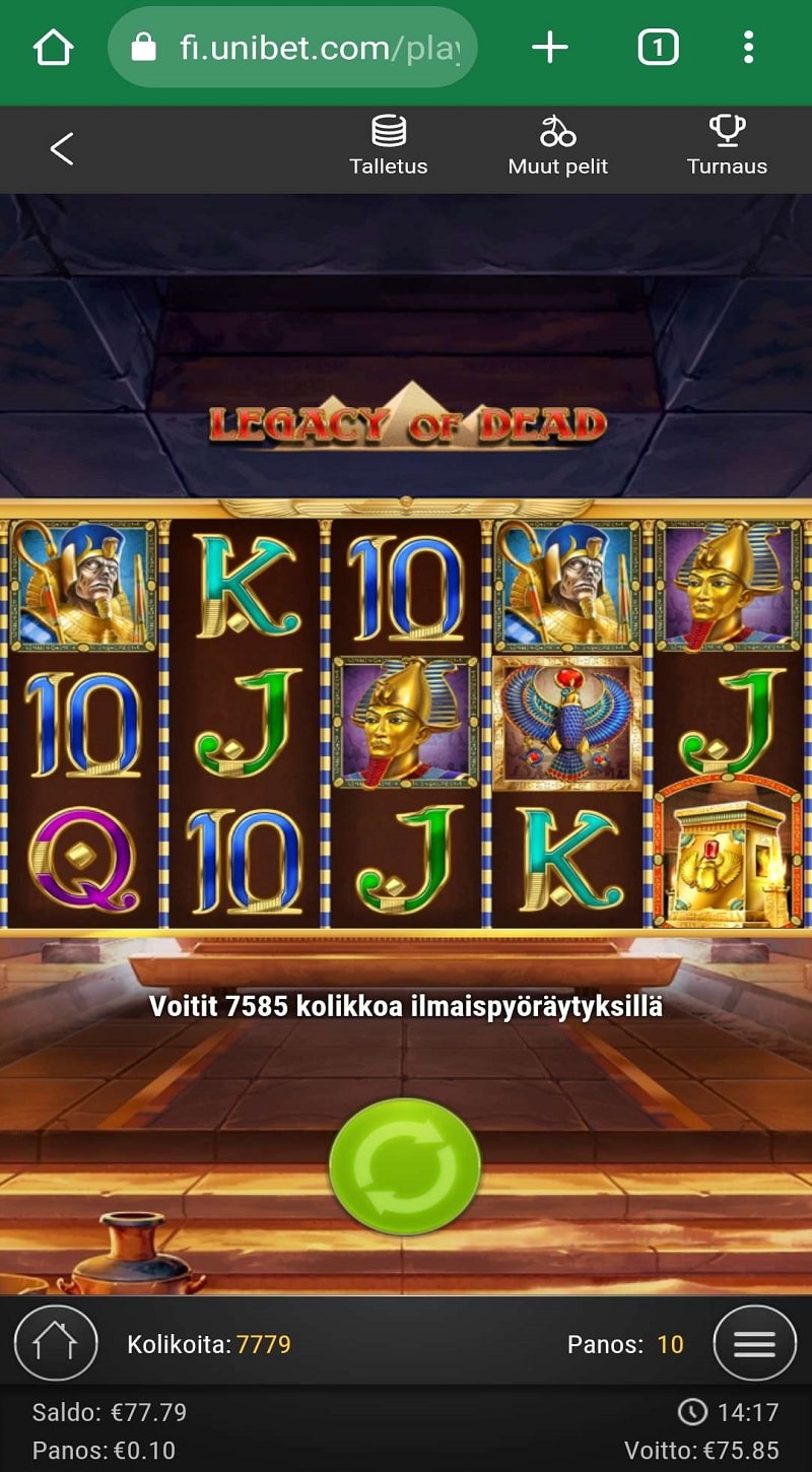 Legacy of Dead Casino win picture by zespa91 75.85€ 758.5x 31.8.2023 Unibet