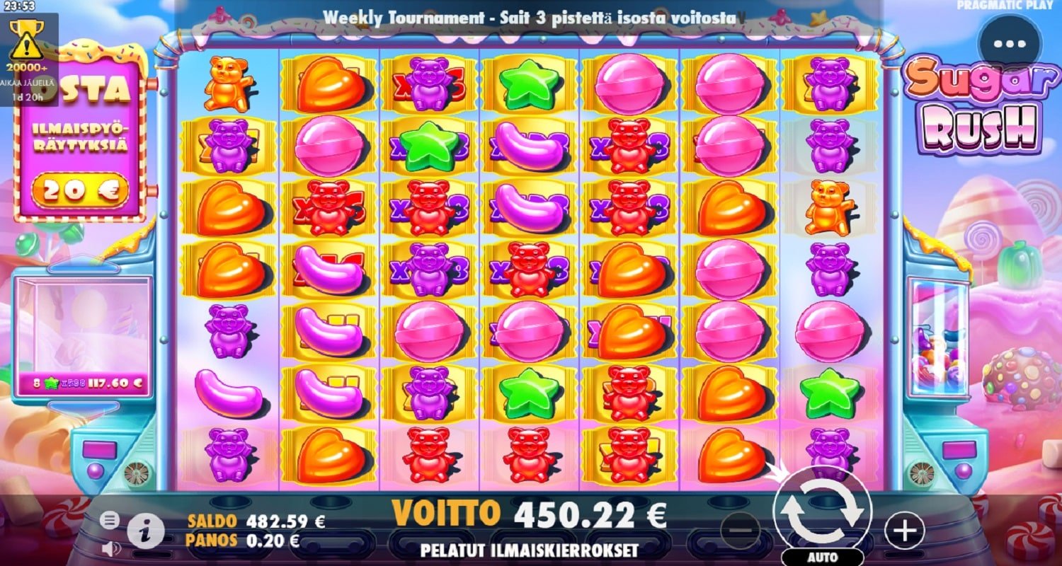 Sugar Rush Casino win picture by potteri 450.22€ 2251.1x 11.9.2023