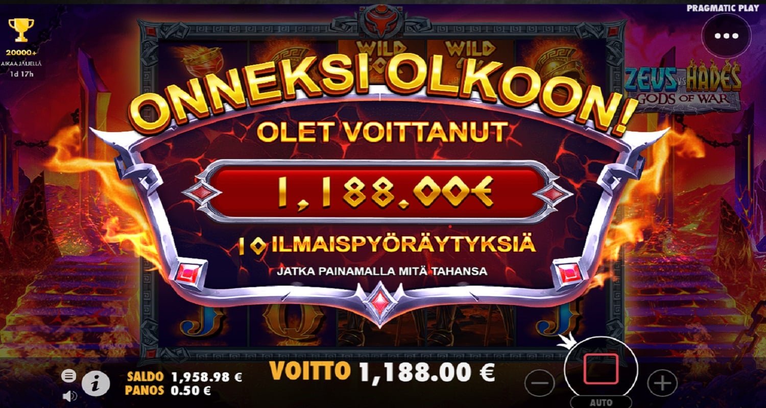Zeus Vs Hades Gods of War Casino win picture by Tositumma 1188€ 2376x 29.8.2023