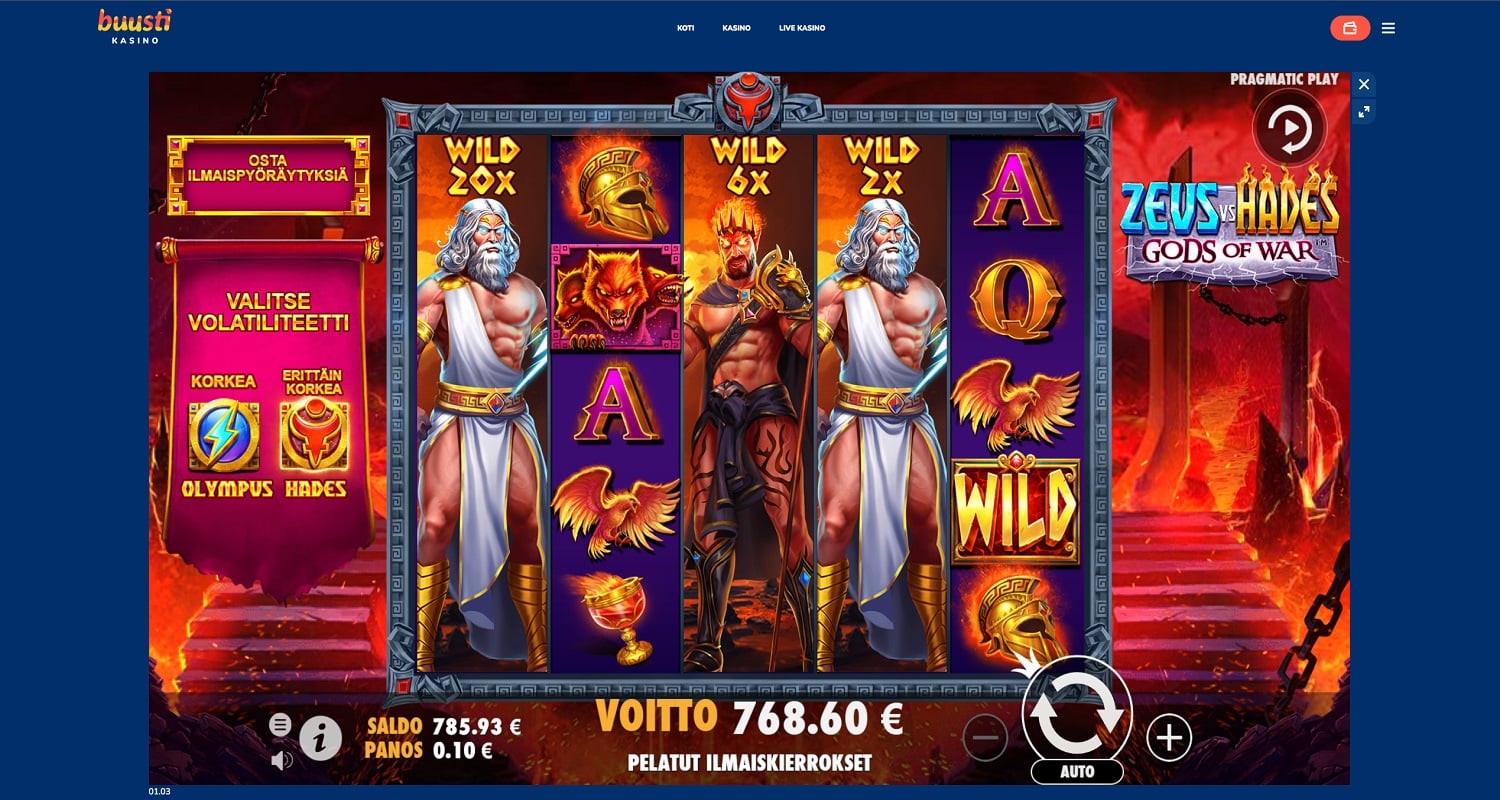 Zeus Vs Hades Gods of War Casino win picture by Tukeh 768.6€ 7686x 12.9.2023 Buusti