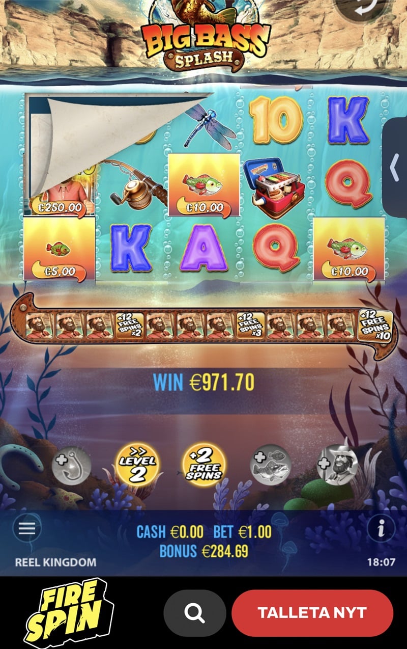 Big Bass Splash Casino win picture by satisfied 971.7€ 971.7x 18.10.2023 Firespin