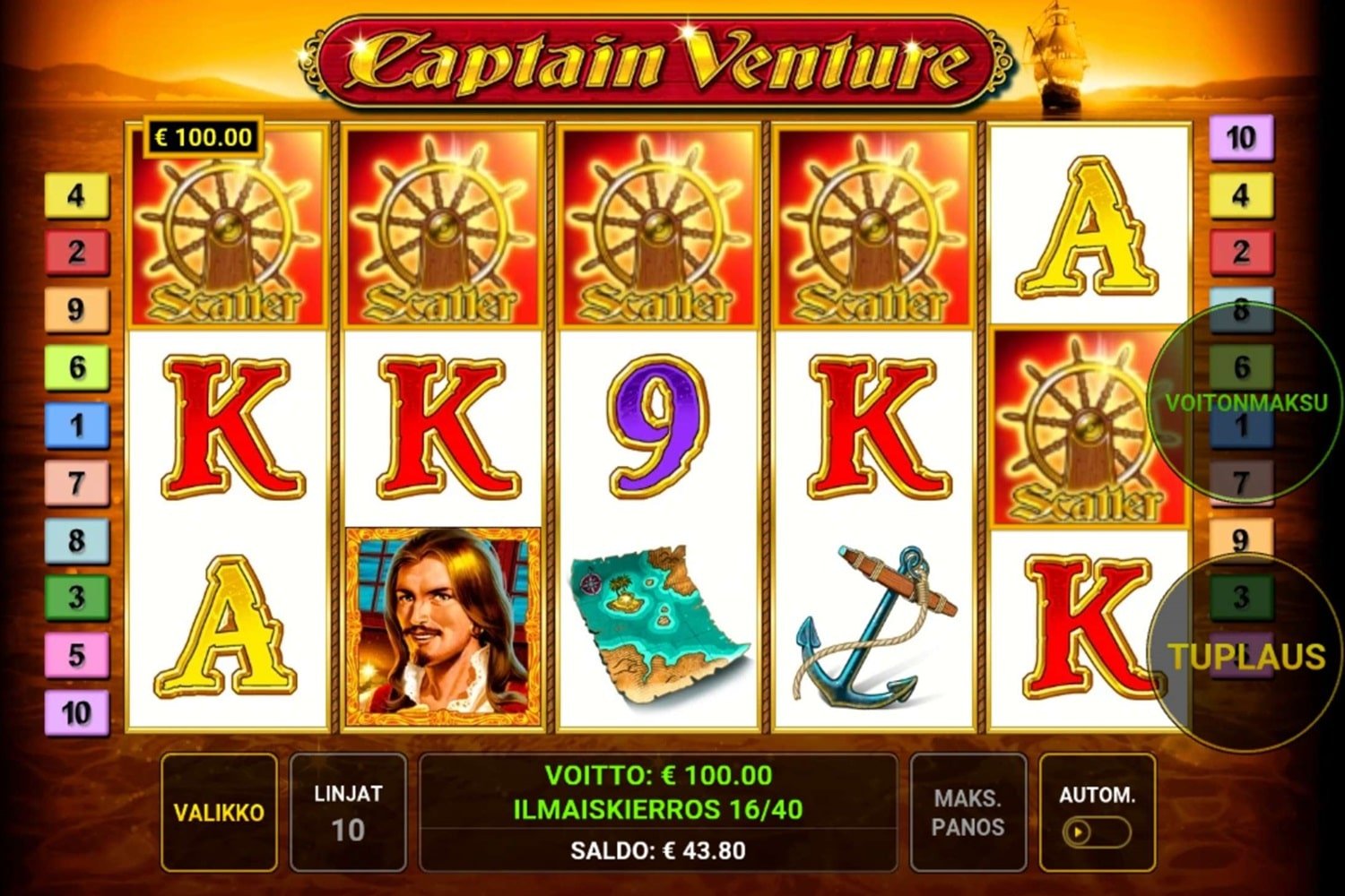 Captain Venture Casino win picture by Jantta 100€ 500x 18.10.2023
