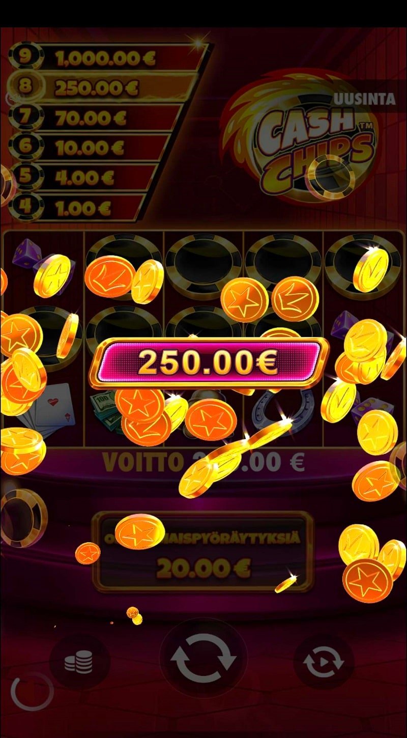 Cash Chipz Casino win picture by ZaGaali 250€ 1250x 13.10.2023