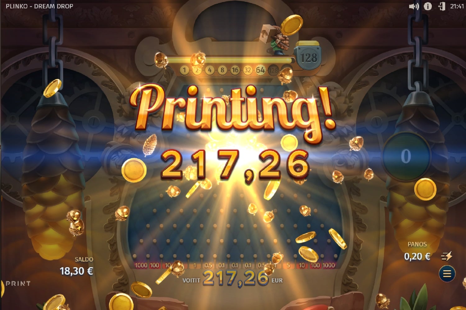 Plinko Dream Drop Casino win picture by Weedorf 217.26€ 1086.3x 12.10.2023 Spinz