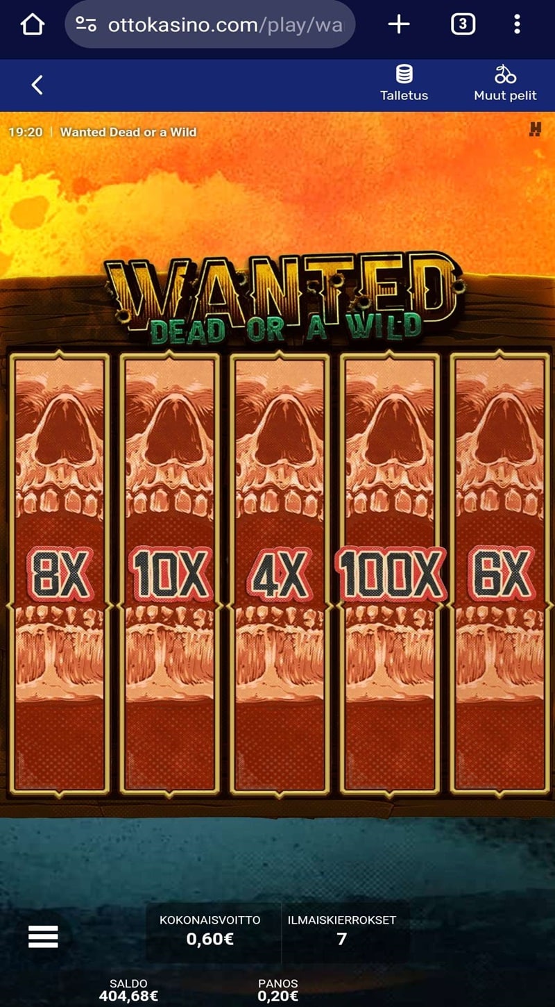 Wanted Dead Or a Wild Casino win picture by jounijuhani 2500€ 12500x 20.10.2023 Otto Kasino