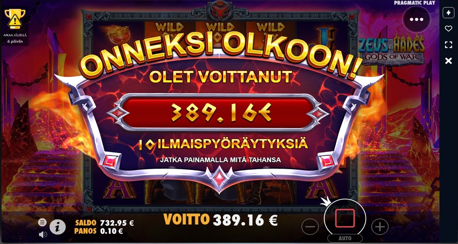 Zeus Vs Hades Gods or War Casino win picture by TIR 389.16€ 3891.6x 2.11.2023 Lataamo
